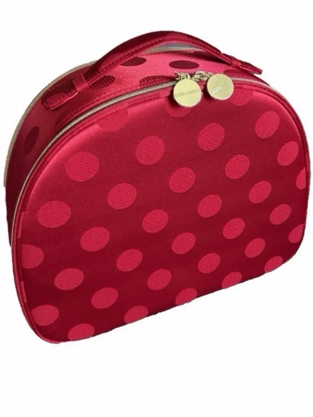 Estée Lauder Limited Edition Red Polka Dot Train Case Cosmetic Bag